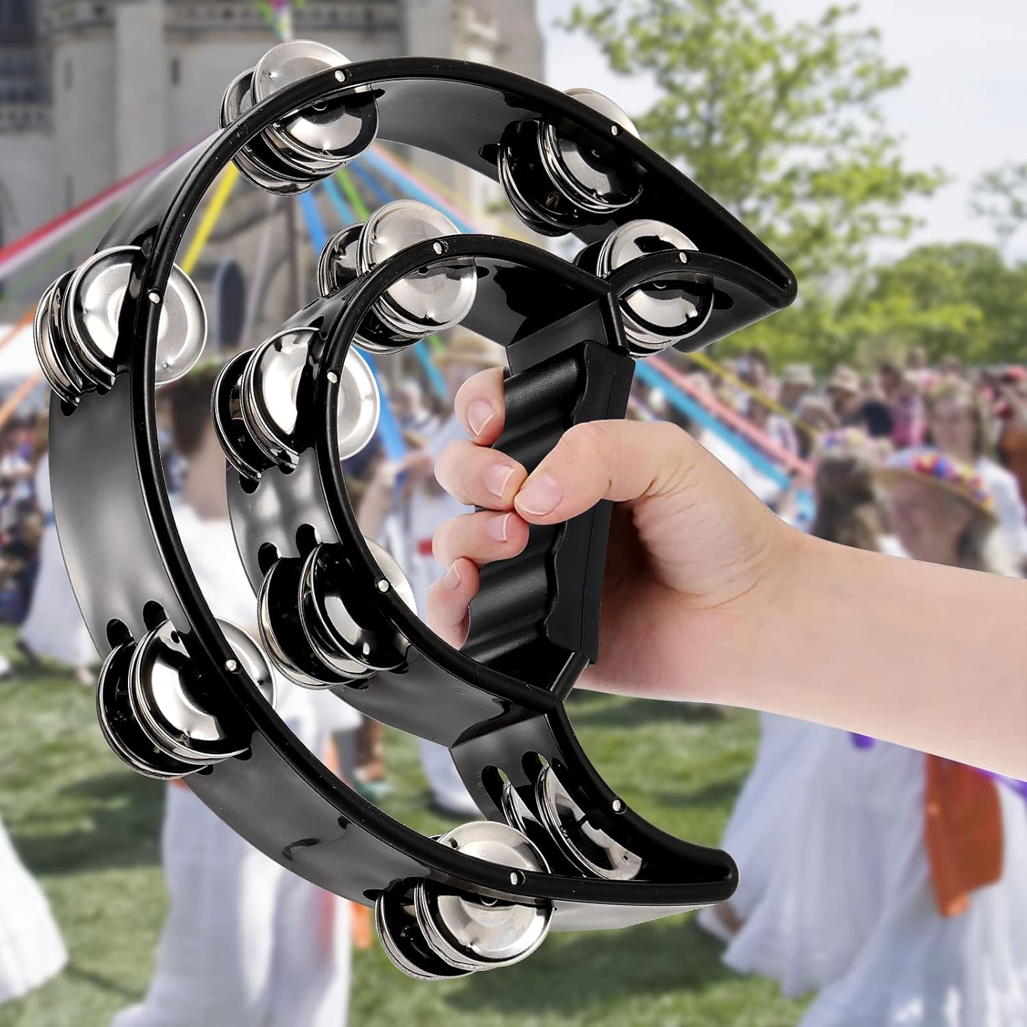 Buy KOHAND 6 Packs Half Moon Tambourine, Double Row Tambourine