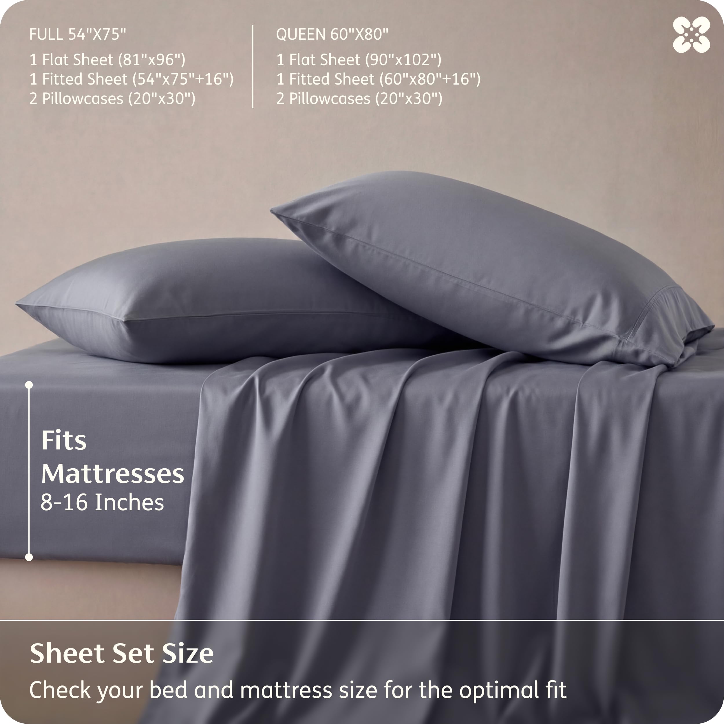 Queen Sheets 4 Pieces U471