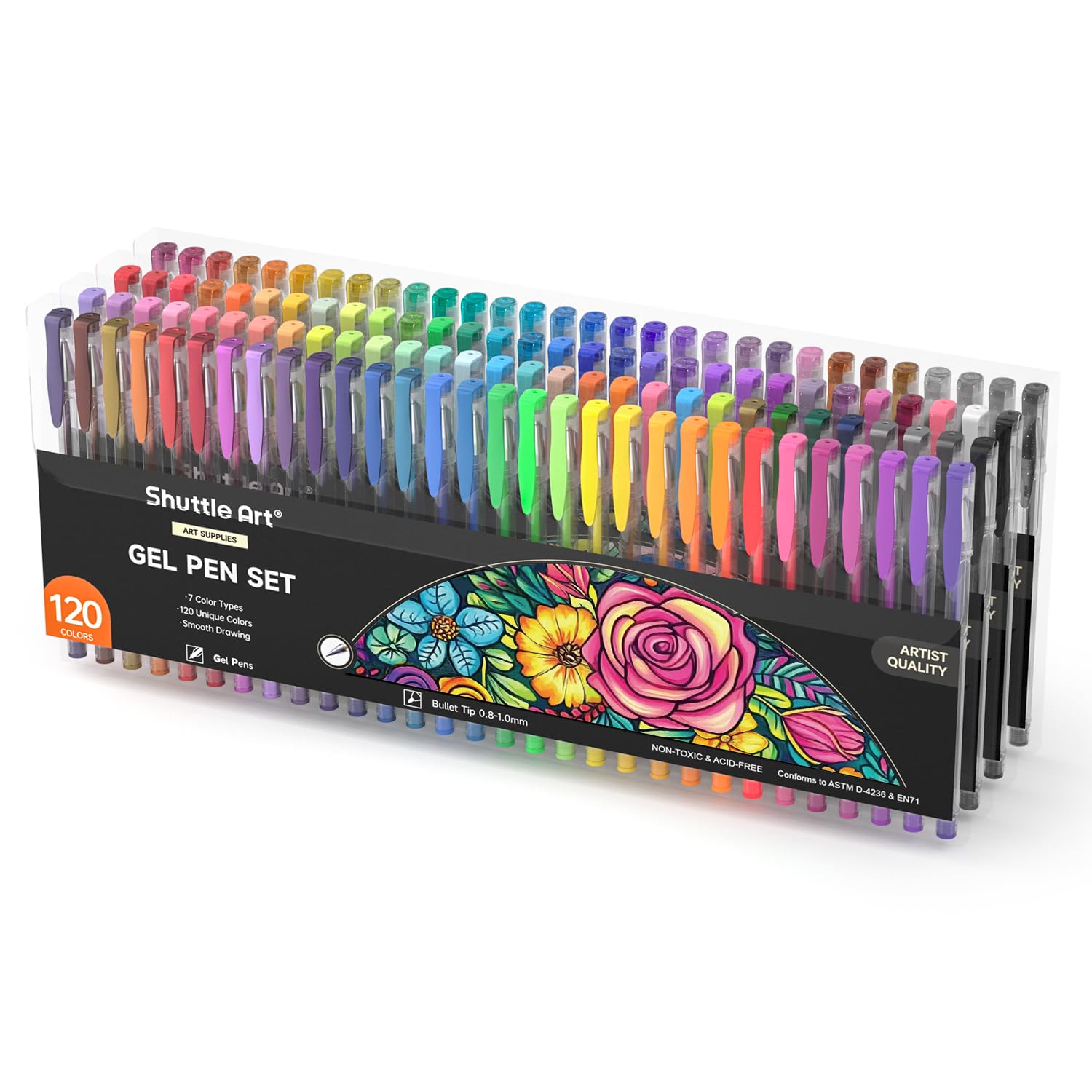 Shuttle Art 120 Unique Colors (No Duplicates) Gel Pens Gel Pen Set for Adult Coloring Books Art MarkersGlobal Recycled StandardGlobal Recycled StandardGlobal Recycled Standard