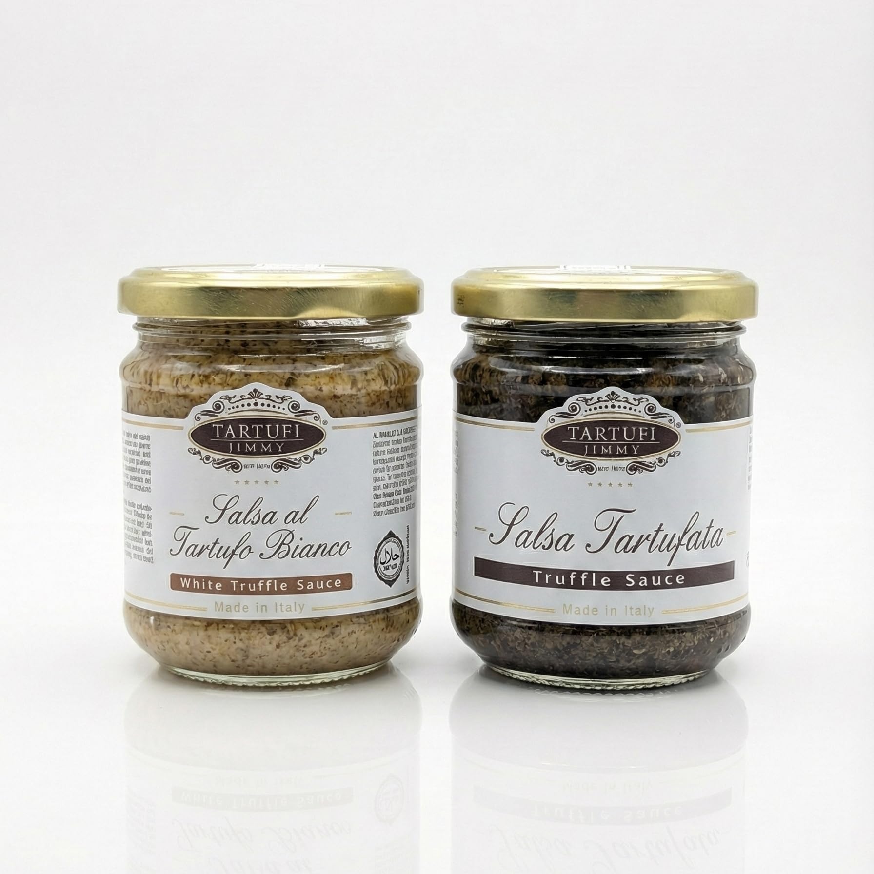 Coffret Gourmet | Sauce à la Truffe Blanche 180g + Sauce Tartufata à la Truffe Noire 180g | Condiments Italiens Raffinés pour Pâtes, Risottos & Viandes |Made in Italy