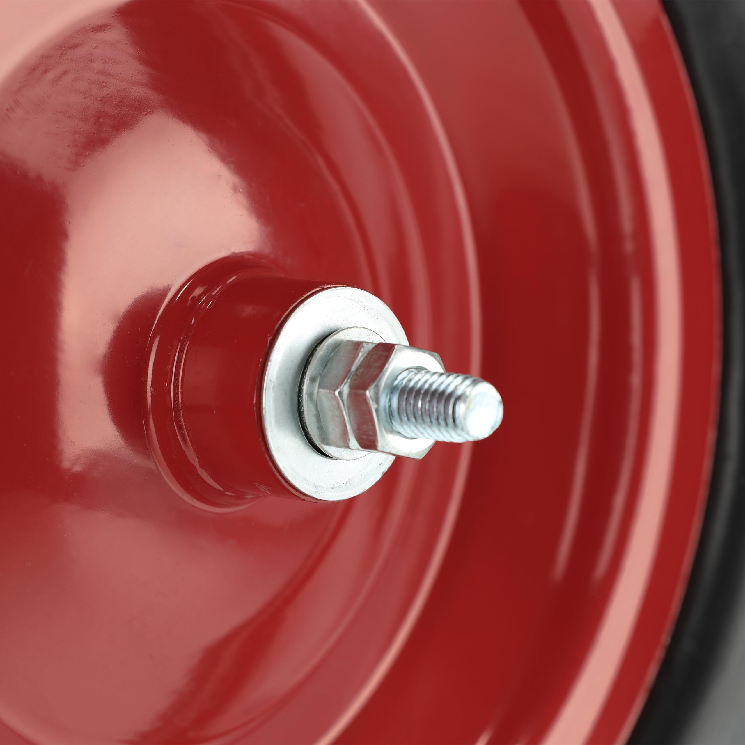 Relaxdays Ruote Carriola 4.80 4.00-8, Gomma Piena, Cerchione in Acciaio, da Carrello, Carico 120 kg, in PU, Nero Rosso