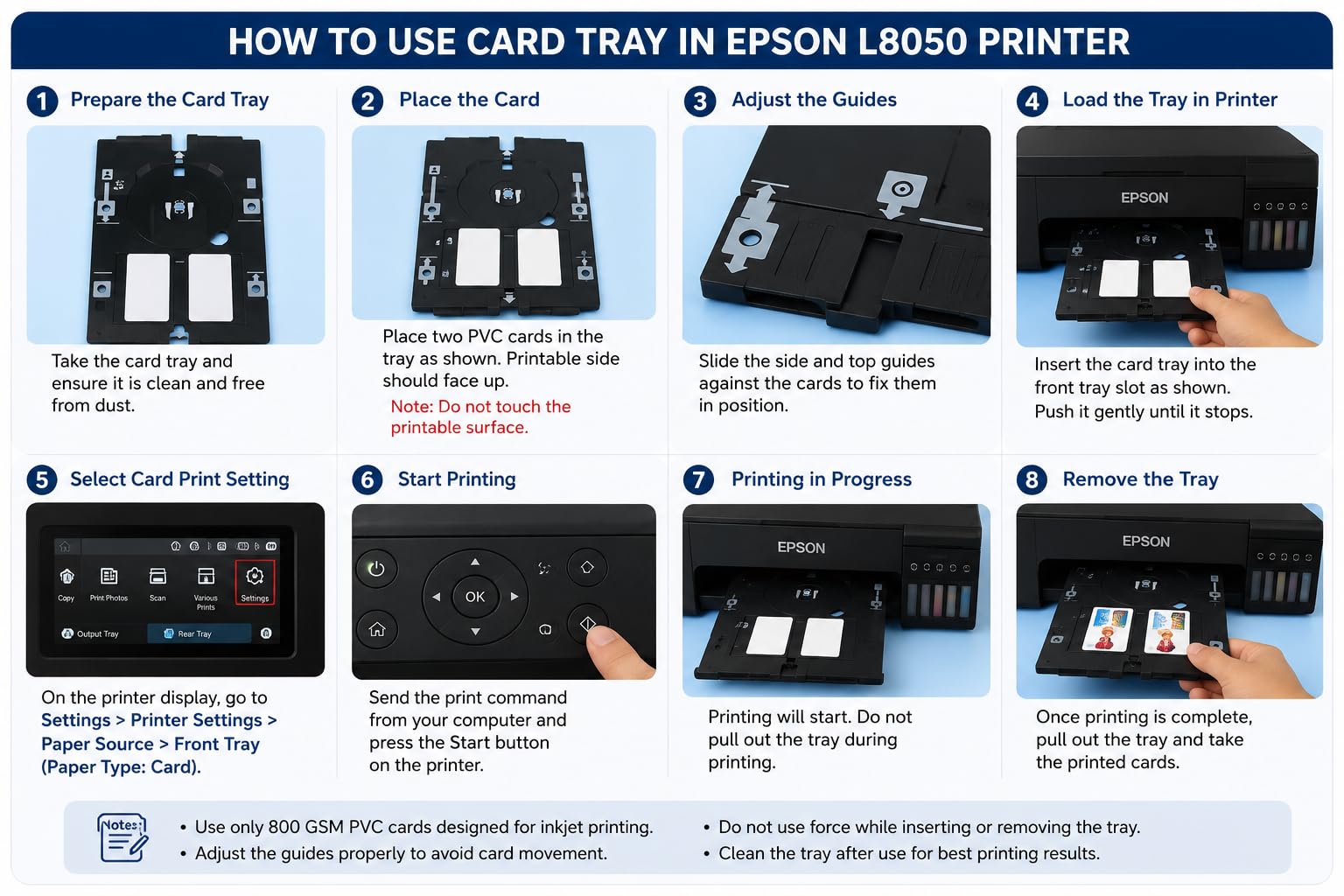 morel PVC ID Card Tray and CD/DVD Tray Compatible for EPOSN L8050