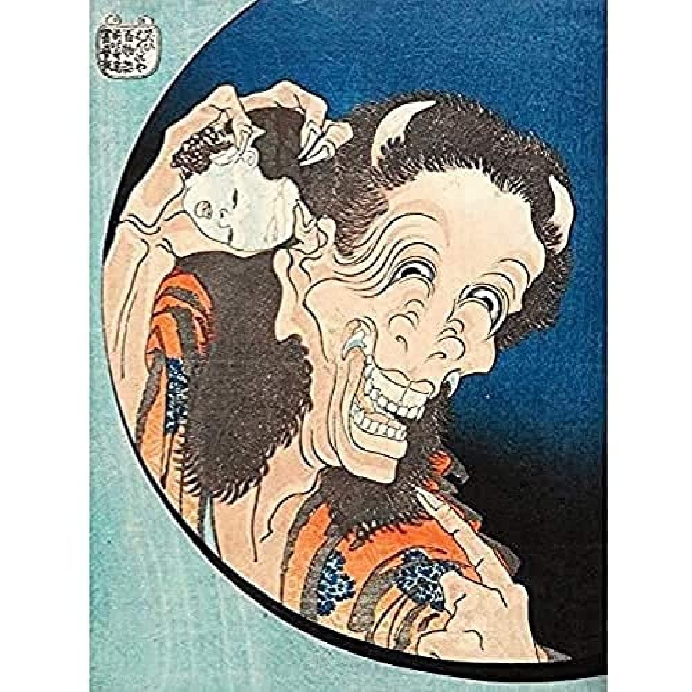 Laughing Demoness C1831 Katsushika Hokusai Art Print Canvas Premium Wall Decor Poster Mural