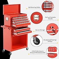 Vista 4 de On Shine 8 Drawer Rolling Tool Chest, Large Capacity Rolling Tool Box with Wheels, Locking Mechanical Tool Chest, Portable Tool Box with Sliding