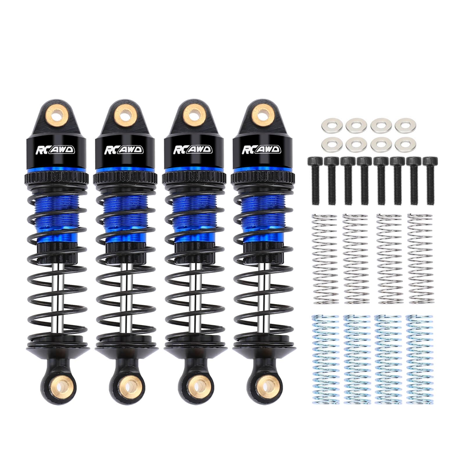 RCAWD Alloy Front Rear Shocks for Arrma 1/18 Granite Typhon Mojave Grom Series Upgrades Part Blue