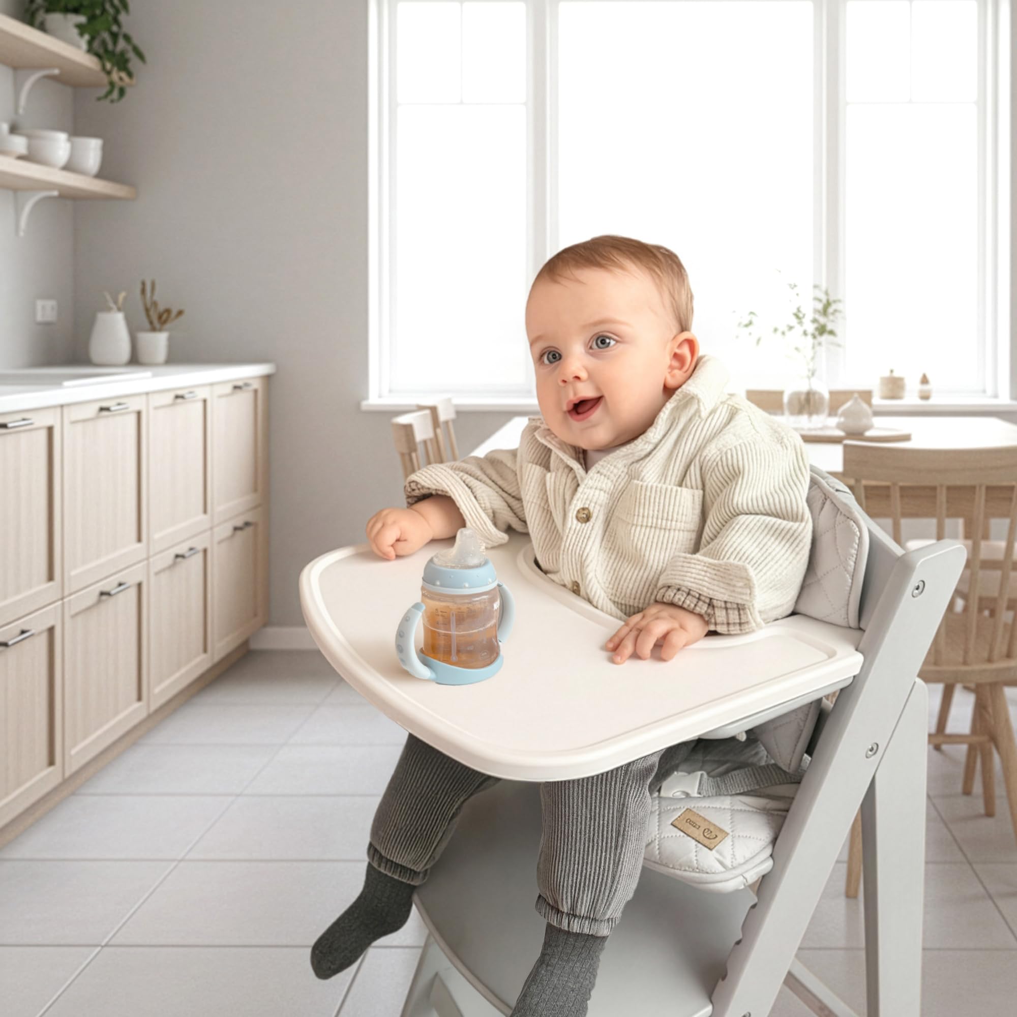 roba Plateau Repas en Plastique – Extension & Accessoire pour Chaises Hautes Sit Up Flex, Liv Up & Born Up – Compatible avec Harnais et Coussins – Fixation Rapide – Nettoyage Facile – Blanc