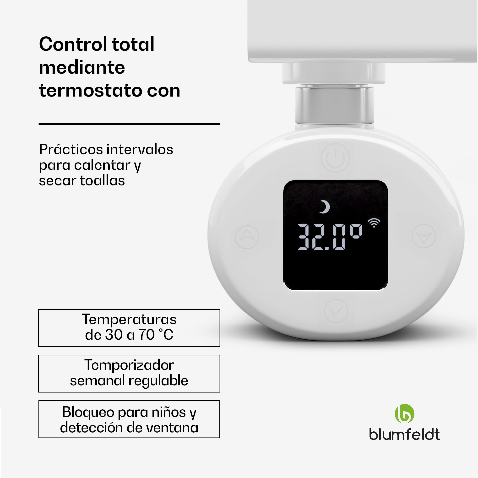 blumfeldt Radiador Electrico Bajo Consumo, Estufa Pared para Baño 600W, Radiadores Bajo Consumo Electricos para Pared, Posición, Estufas Verticales Electricas, Calefacción Eléctrica