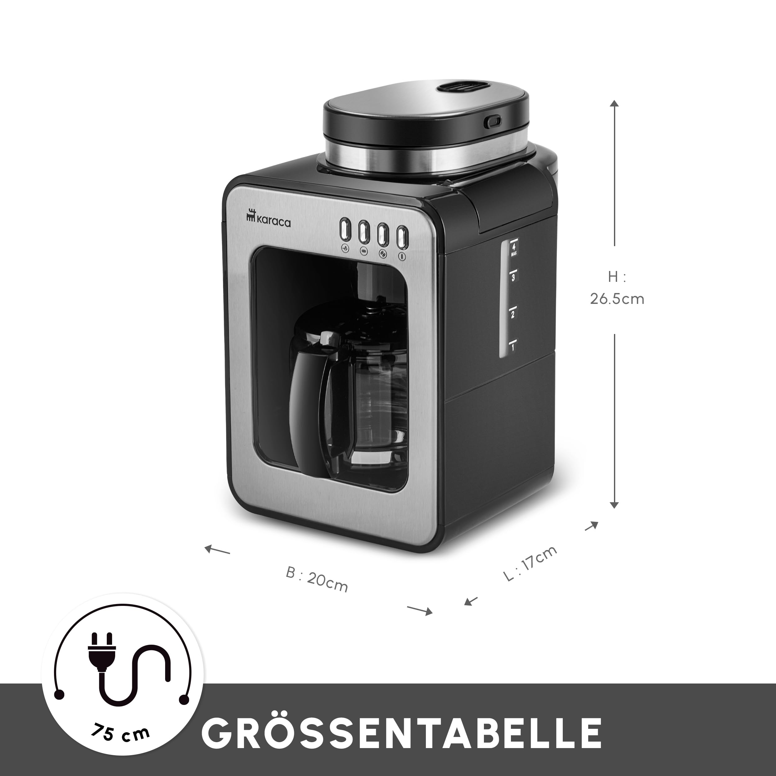 Image secondaire de KARACA GrindMaestro - Cafetière Filtre avec Moulin Intégré 0,5L