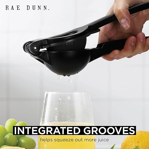 Miniatura 5 de Rae Dunn Exprimidor de limón 2 en 1 de metal manual  Exprimidor de mano resistente y de extracción máxima que recibe hasta la última gota