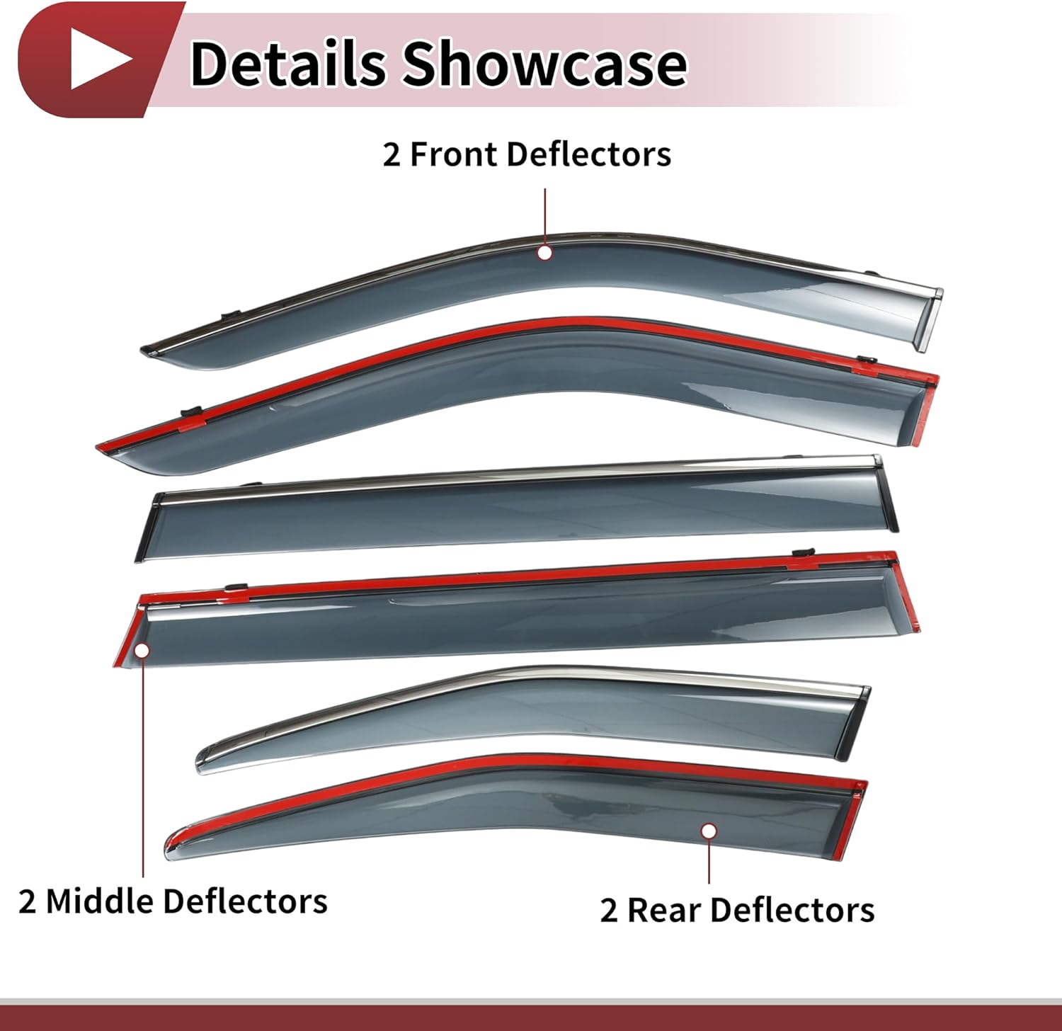 1 Set Window Deflectors for Toyota Highlander 2020-2024 Side Window Vent Visor Black