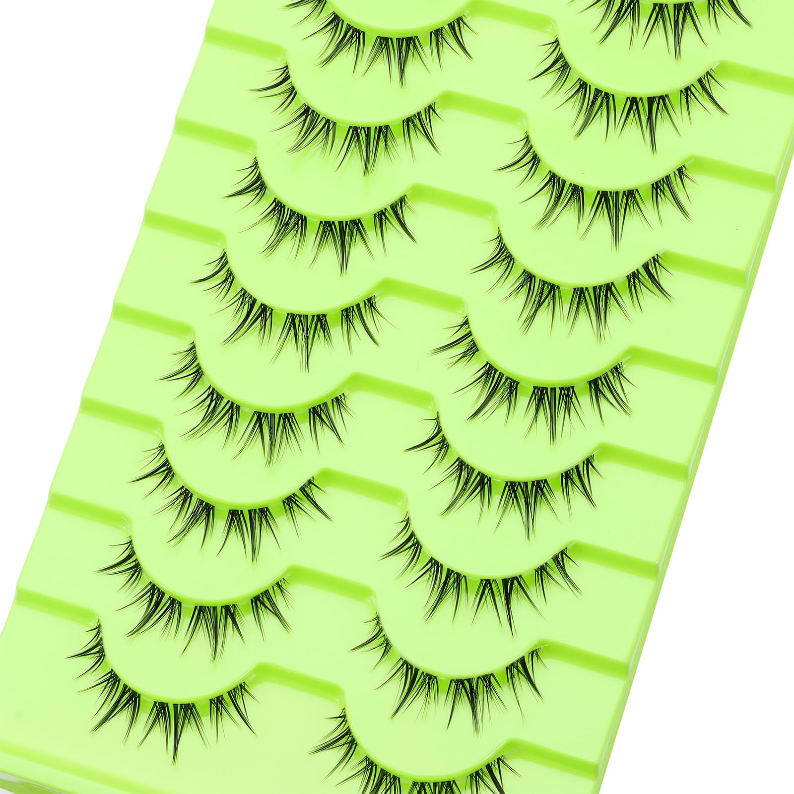outopen Manga Lashes Natural Look Wispy Fluffy Asian Cosplay Eyelashes Spiky Japanese Anime Lashes 3D Short Fake Eyelash 10 Pairs Pack (A-Y39 | 8-12MM)