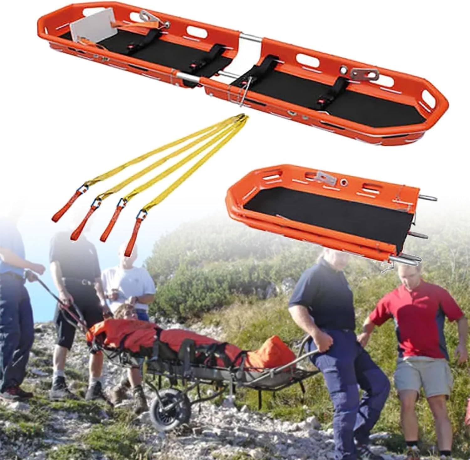 Barella a Cestello Staccabile, Barella a Cestello Di Emergenza, Barella a Cestello Di Soccorso Con Cinghie, Barella a Cestello Pieghevole, Barella per Trasporto Pazienti