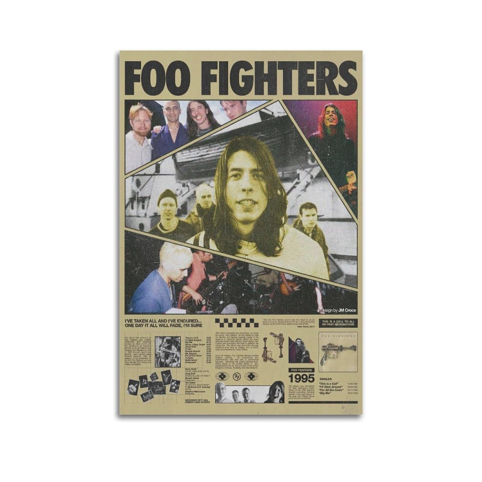 Fdrpmhc Unframe-Style Dave Grohl Foo Fighters Canvas Wall Art Decor Living Room Modern Family Bedroom 12X18inch(30X45cm)