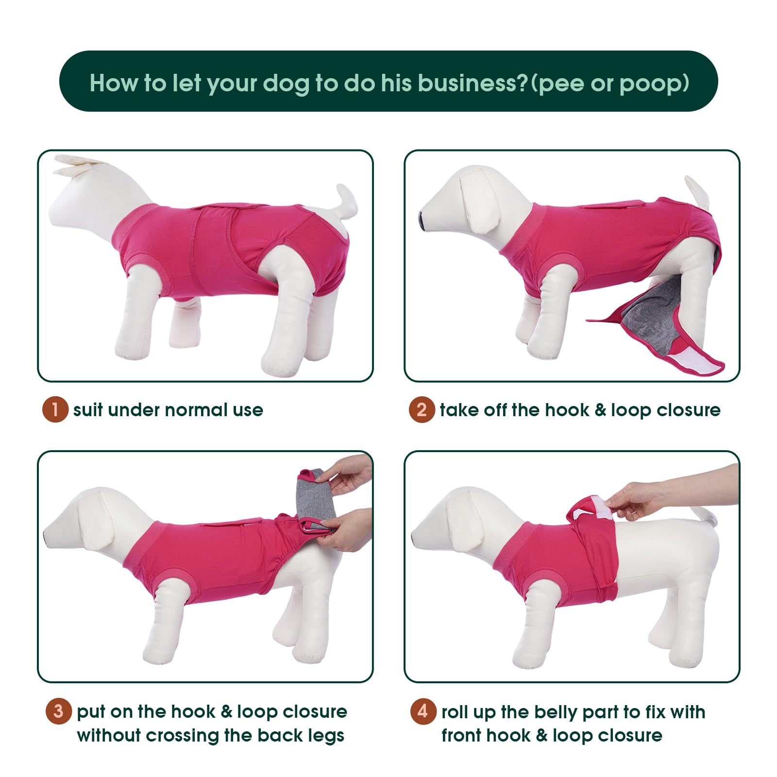 Kuoser Combinaison de récupération XXL pour chien après chirurgie - Gilet de corps post-opératoire réglable, pour femelle/mâle, rose