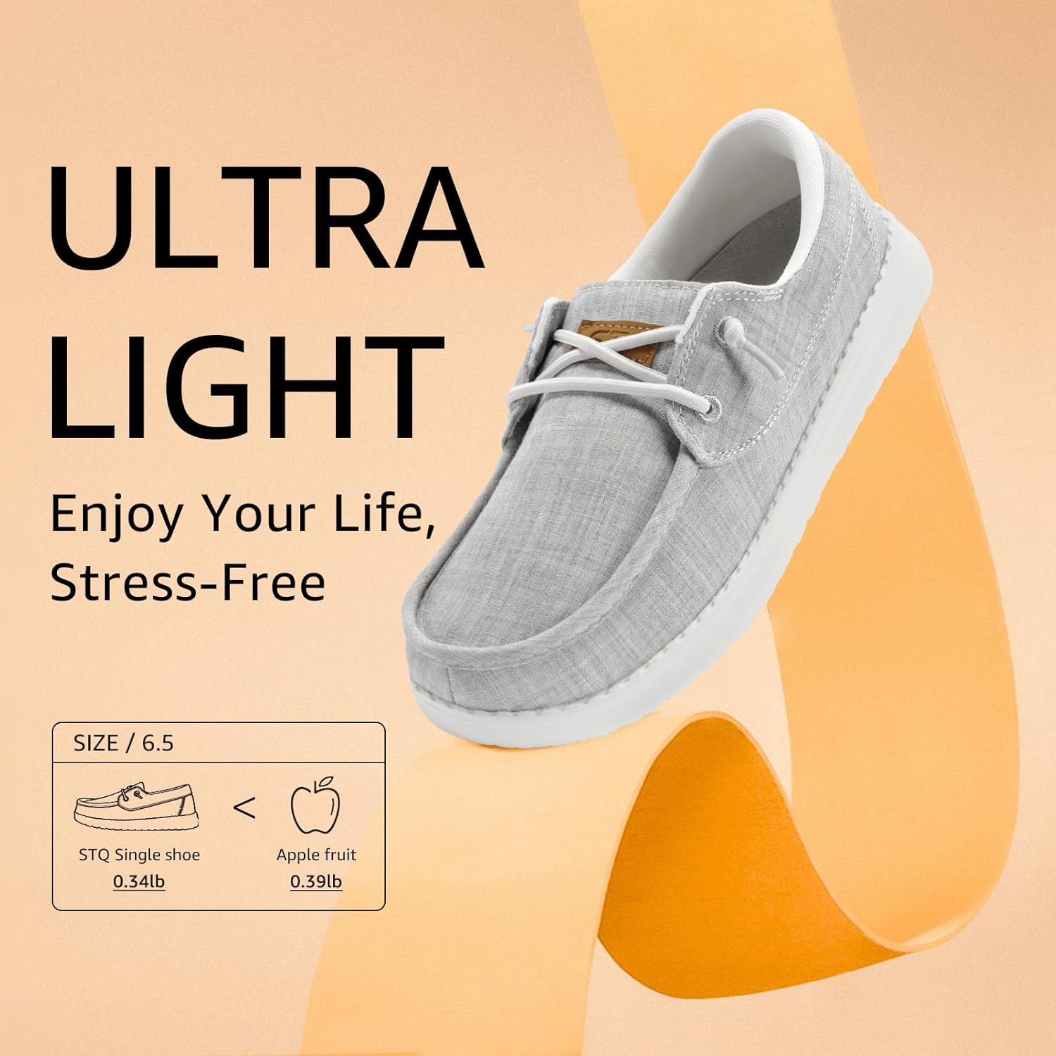 STQ Women Boat Shoes with Orthopedic Insole Slip On Business Casual Shoe for Plantar Fasciitis Lightweight Canvas Loafer - Image 8