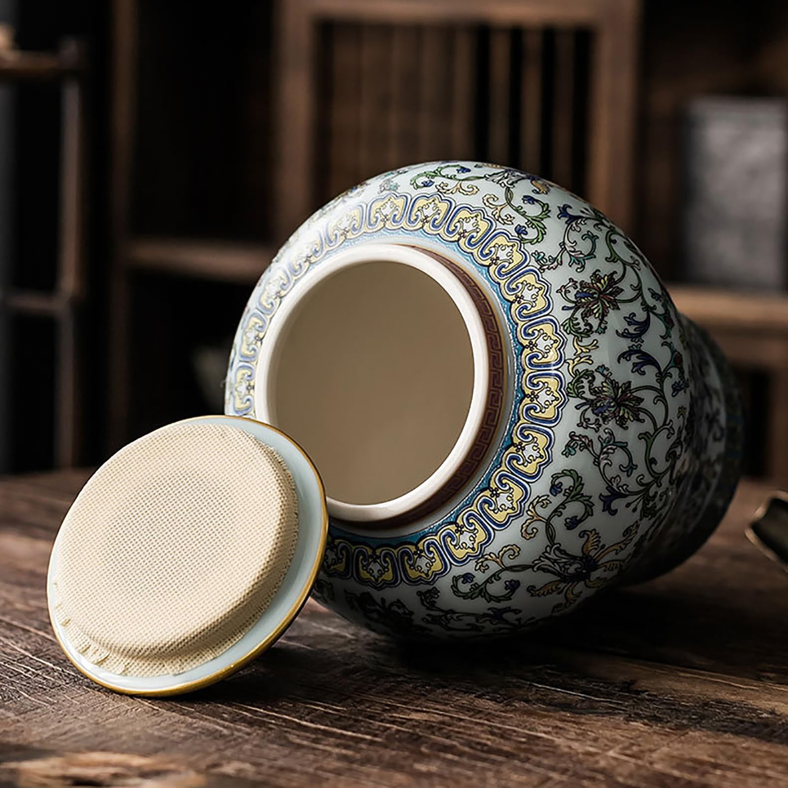 YLME Caja para bolsitas de té tarros de cerámica para la cocina organización despensa recipientes herméticos para harina azúcar arroz café en grano té y aperitivos,Amarillo