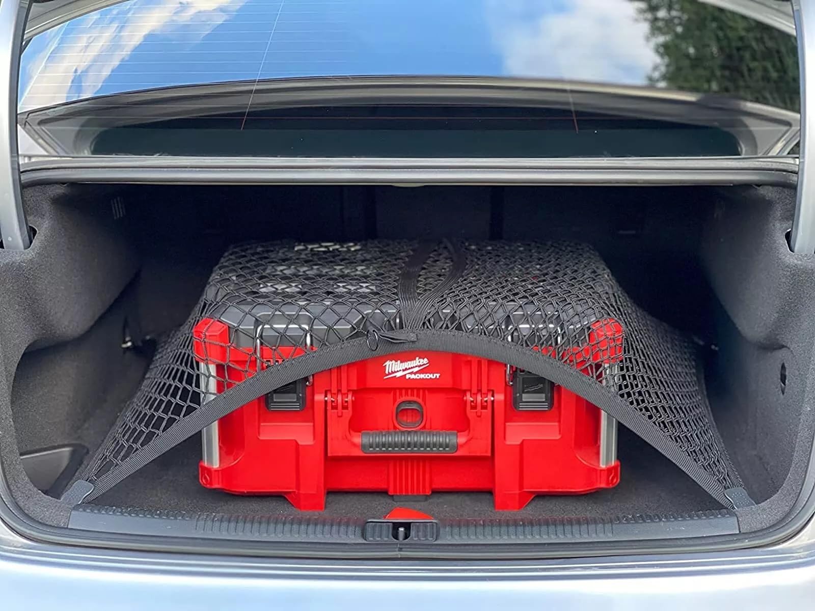 EACCESSORIES EA Rear Trunk Organizer Cargo Net for Audi A3 S3 1998-2025 – Floor Style Cargo Net for Hatchback/Convertible/Sedan – Premium Mesh Elastic