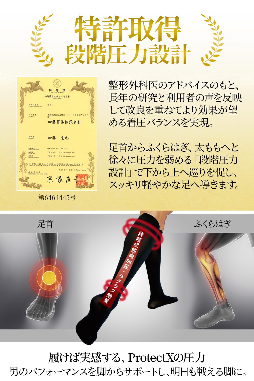 Amazon.co.jp: Protect X(プロテクトエックス) メンズ つま先あり 着圧