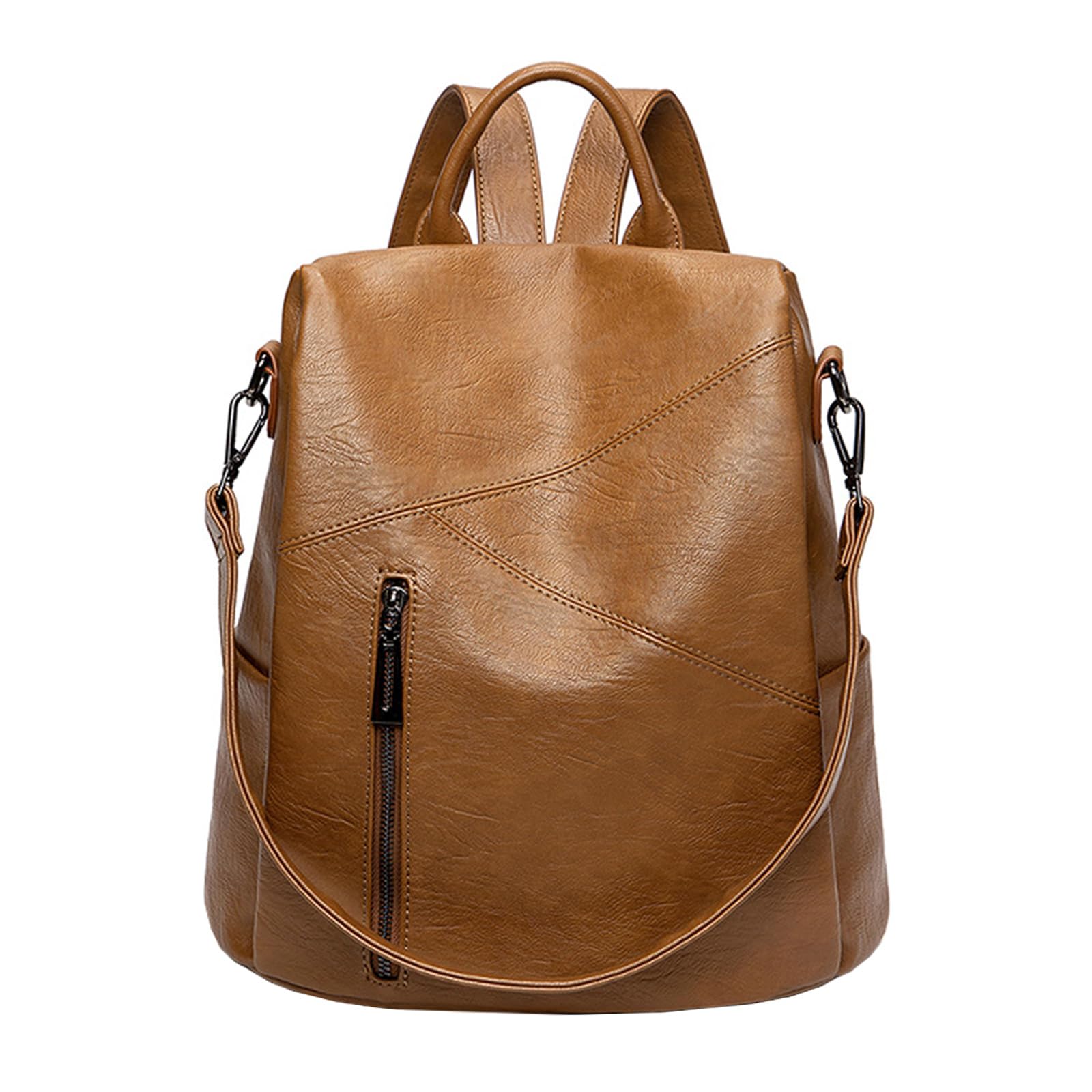 Femme Sacs portés dos Antivol Mode Multifonctionnel Sac à BandoulièRe En Cuir PU VéRitable Mode Dames Sacoche Sacs Marron B
