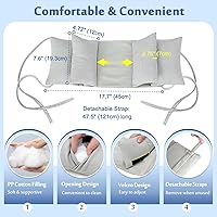 Vista 5 de Mybow Almohada estabilizadora de cuello, almohada poscirugía para dormir verticalmente, entrenamiento de sueño de espalda y lateral, cuña