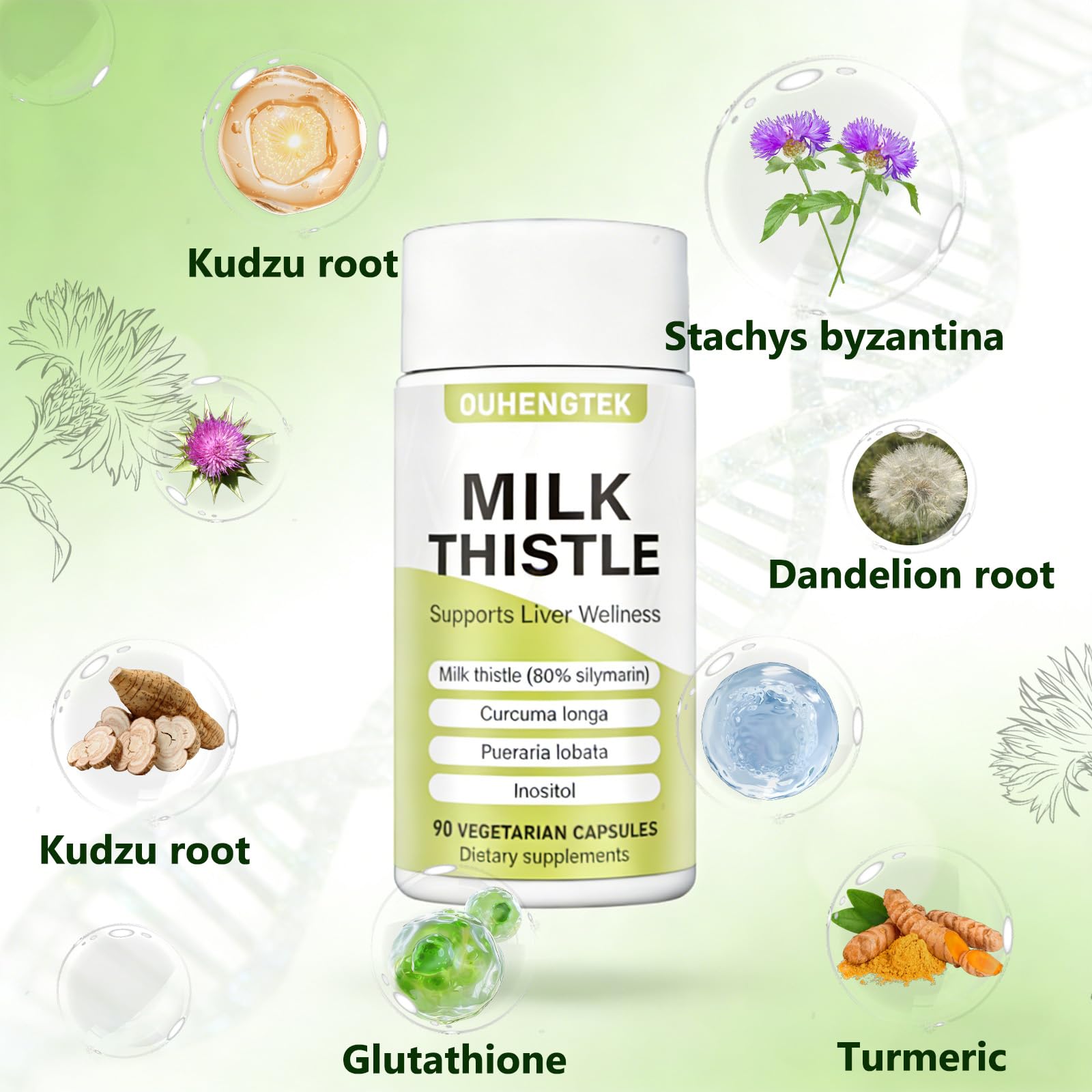 Milk Thistle Extract 80% Silymarin Capsules, 300mg Milk Thistle Liver Detox & Digestive Support Supplement, Antioxidant for Liver Cleanse, 90 Capsules — Amazon image 7