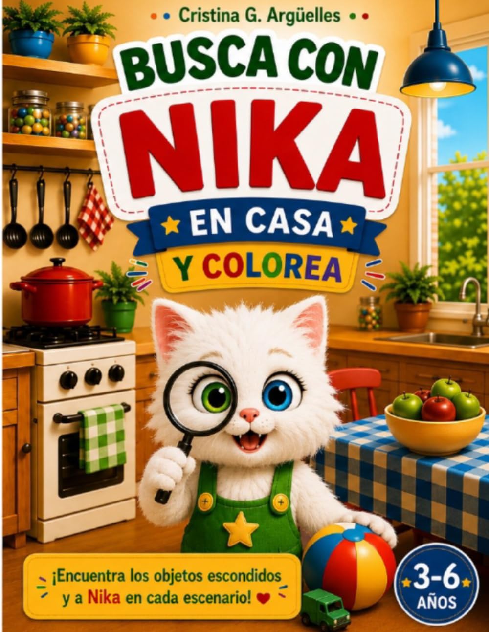 Busca con Nika en Casa y Colorea: Libro de actividades para buscar los objetos escondidos y colorear (Aprende con Nika)