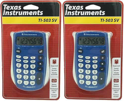 Texas Instruments Calculadora portátil TI-503SV, pantalla LCD de ocho dígitos -- Se vende como 2 paquetes de - 1 - - Total de 2 cada uno por Texas