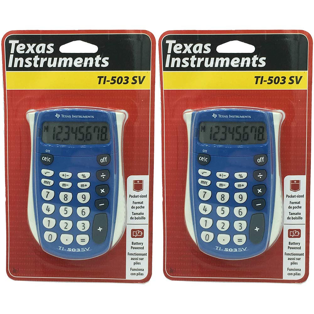 Texas Instruments : TI-503SV Calculatrice portative LCD à huit chiffres –  Vendu par lot de 2 – 1 – / – Total de 2 chacun par Texas Instruments :  : Fournitures pour le bureau