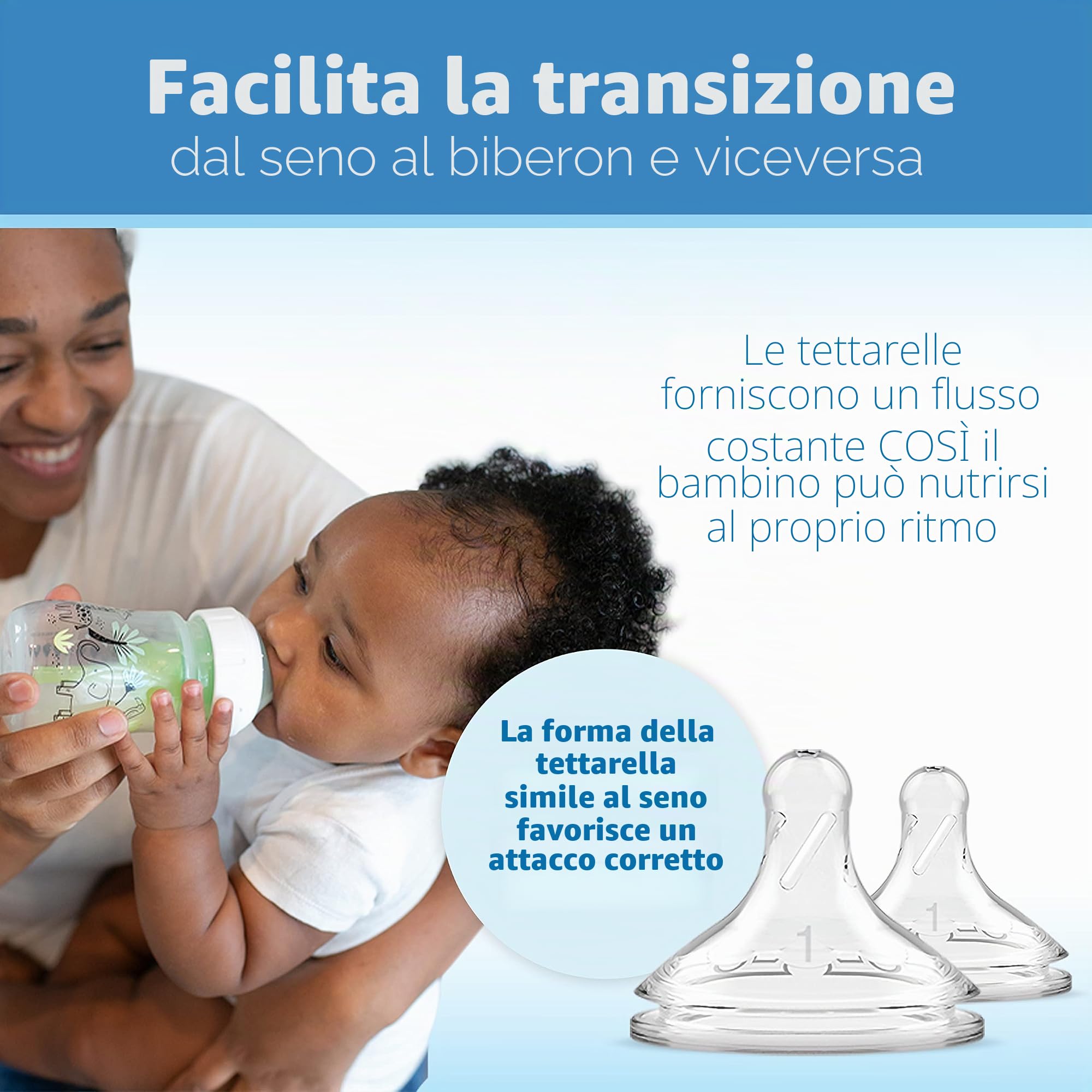 Dr. Brown's Natural Flow Anti-Colic Options+ - Biberon per bambini a collo largo, edizione di design, decorazioni giungla, 150 ml, capezzolo livello 1, confezione da 2, 0 m +