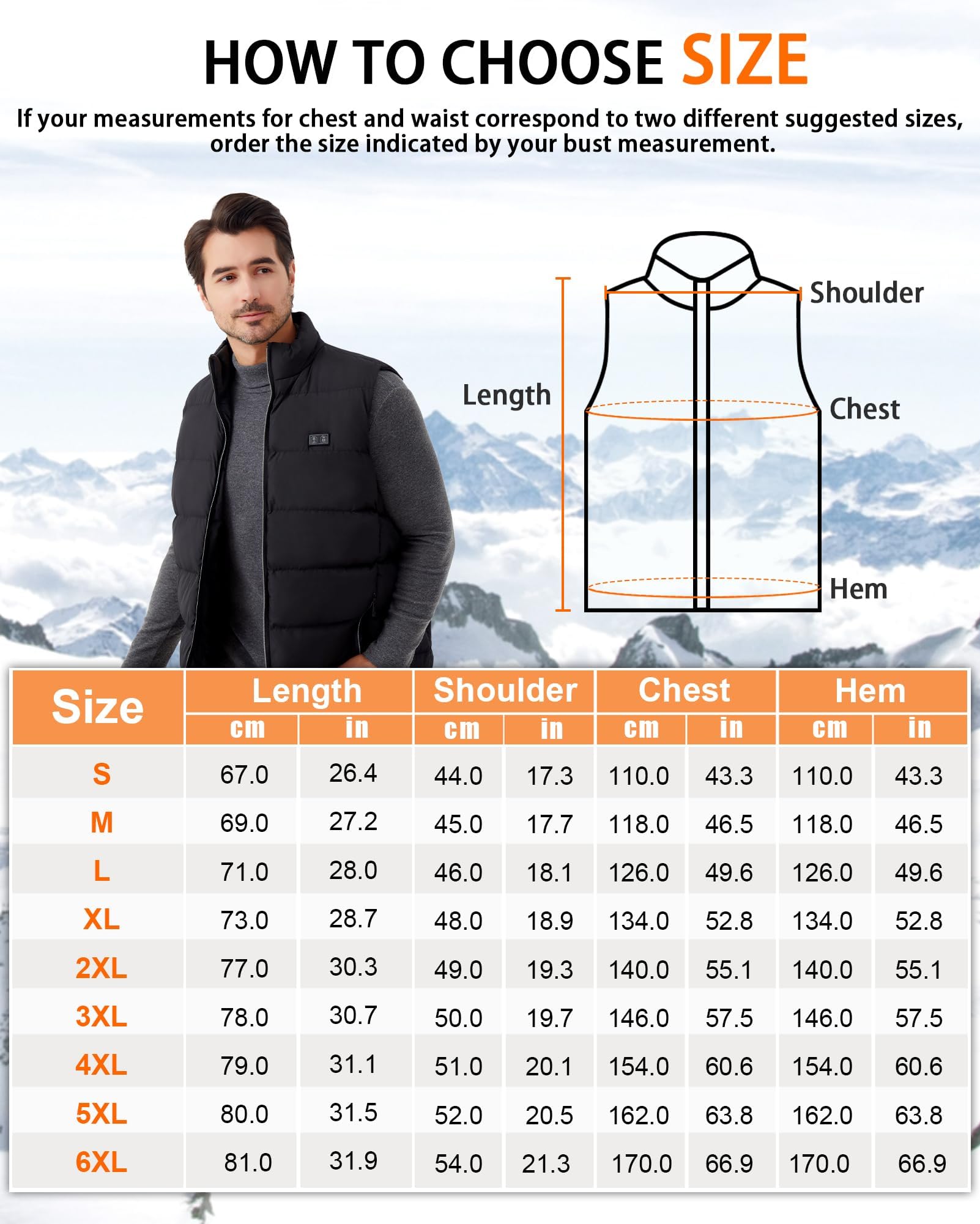 Gilet chauffant d'extérieur pour homme : gilet chauffant USB léger avec bloc de piles, gilet électrique d'hiver lavable, 15 zones de chauffage, veste chauffante chaude pour randonnée, ski