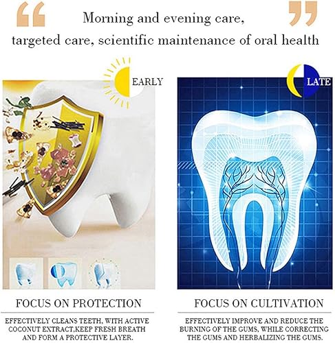 Miniatura 7 de ZJchao Pasta de dientes de carbón de bambú, pasta de dientes de aceite de coco de carbón activado para blanquear los dientes