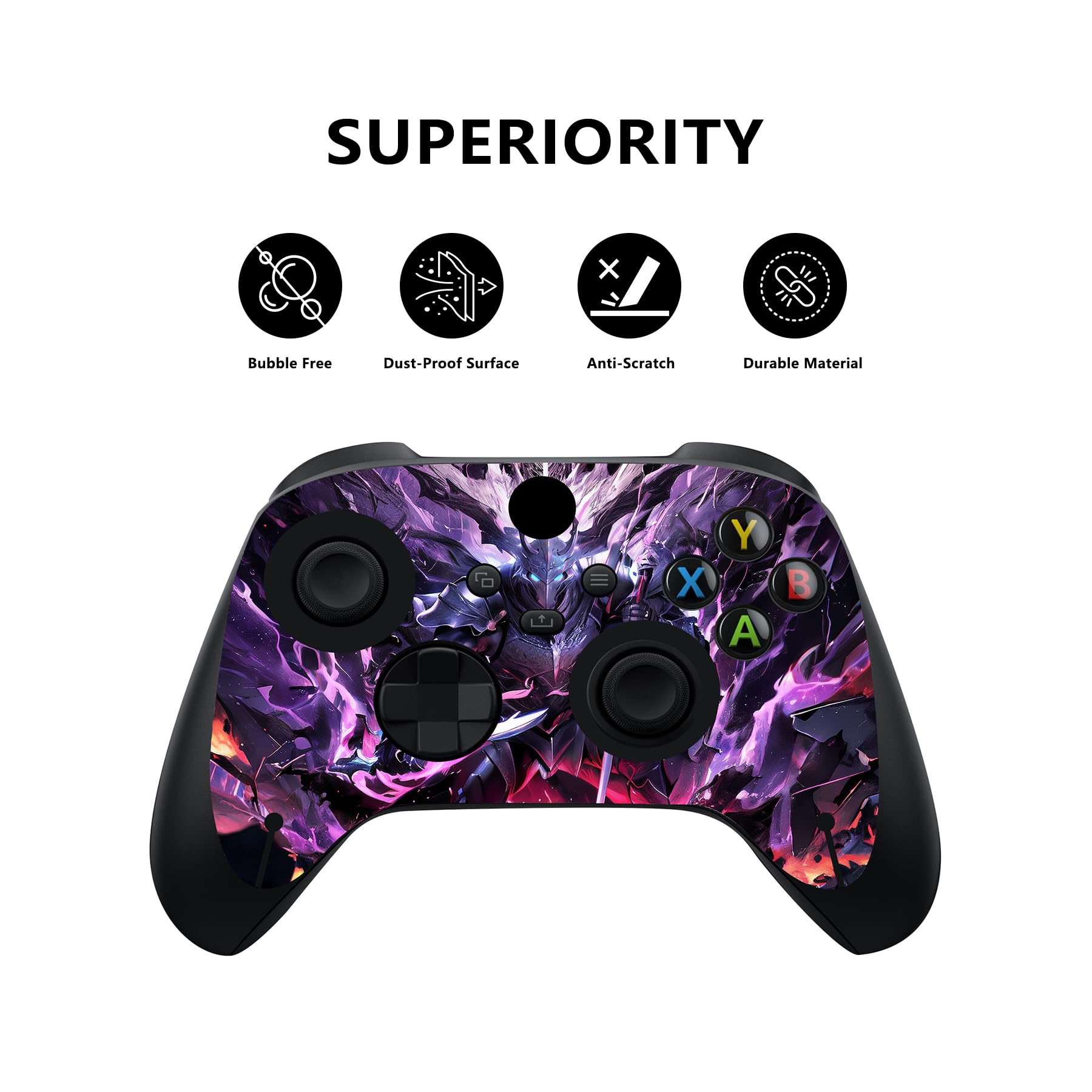 PlayVital Skin Autocollant Decal pour Xbox Séries X Console Manette,Habillages Vinyle Cover Sticker pour Xbox Séries X Console-Chevalier du Mal
