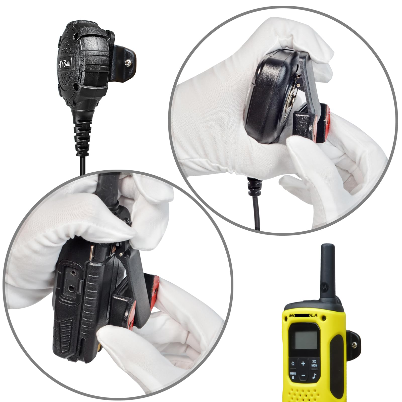 HYS Supporto radio auto Motorola Baofeng Yaesu Midland walkie talkie clip (2 szt, czarny)