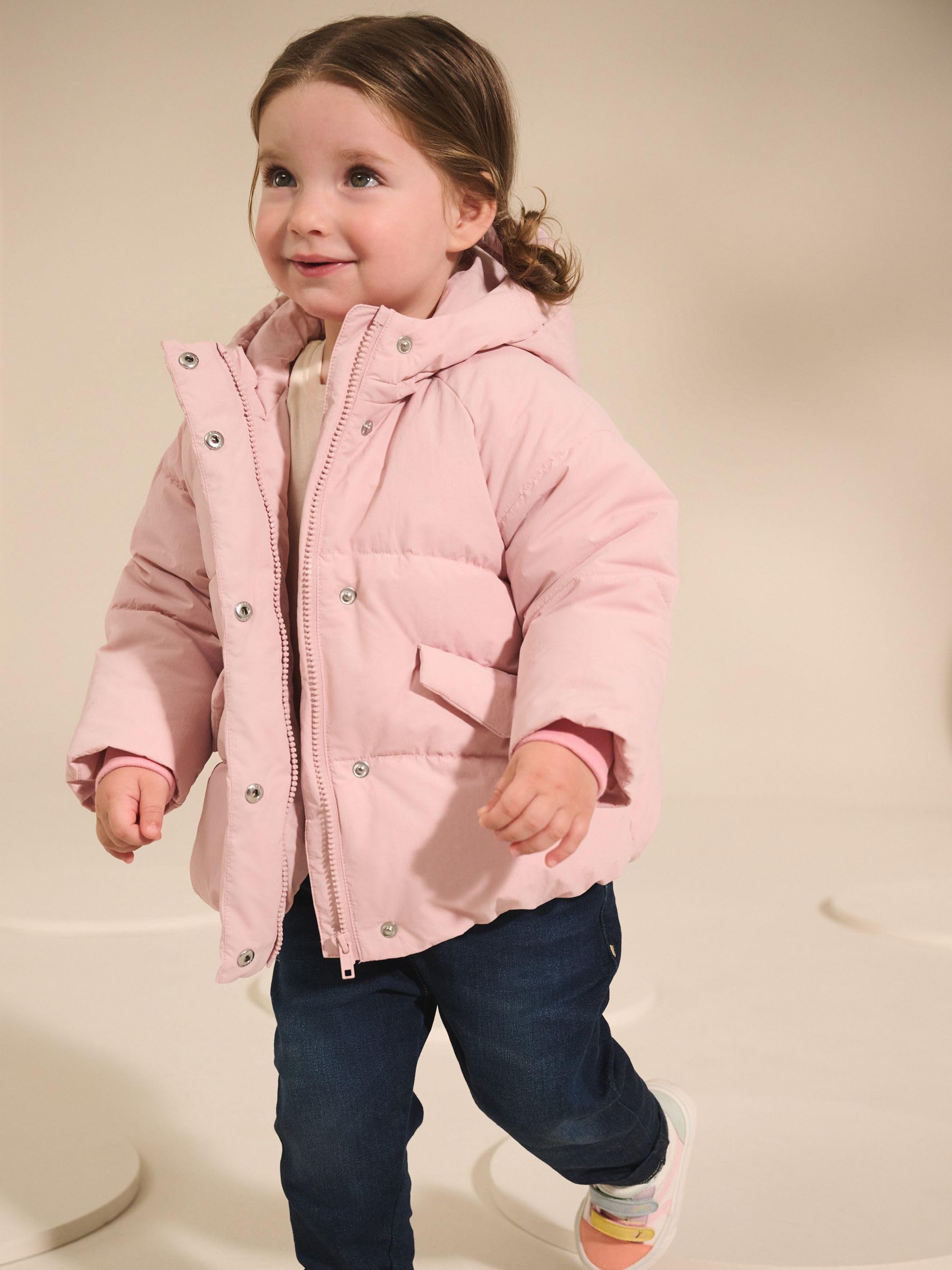 NEXT Fille Manteau rembourré imperméable avec doublure en fausse fourrure