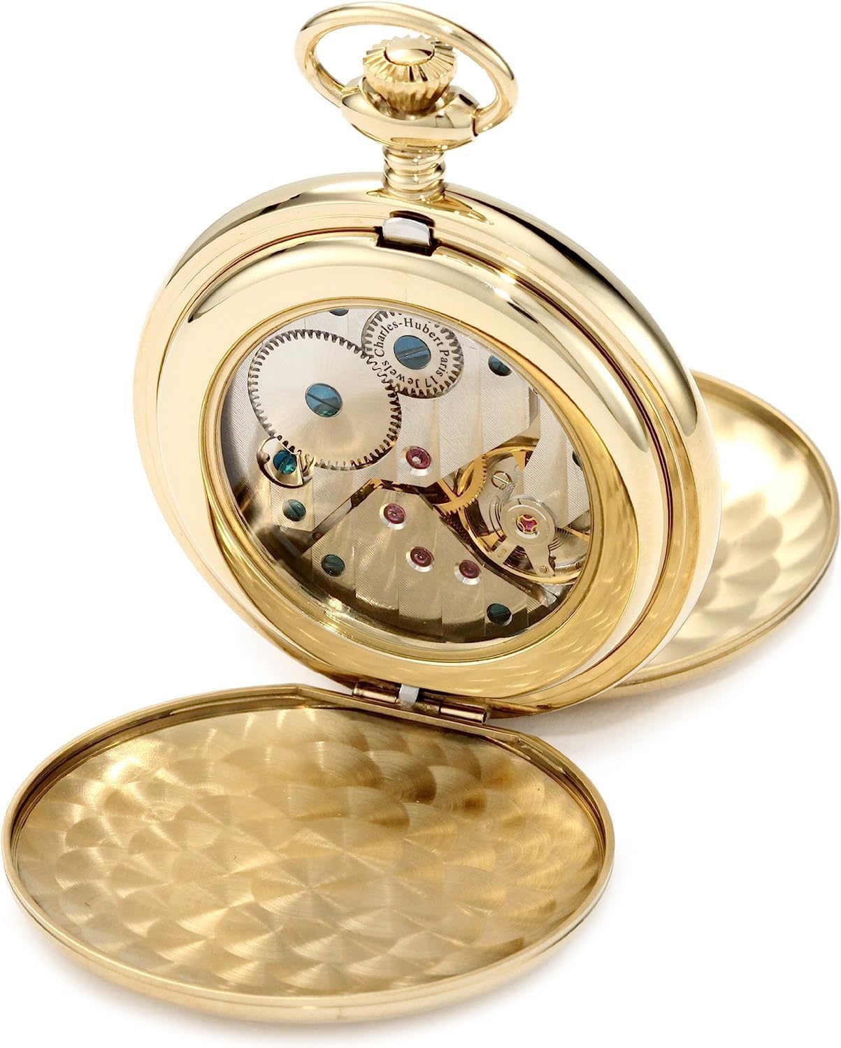 Charles Hubert 3908-GRR Men's Pocket Watch, Mechanical Hand Winding, Small Second, Gold