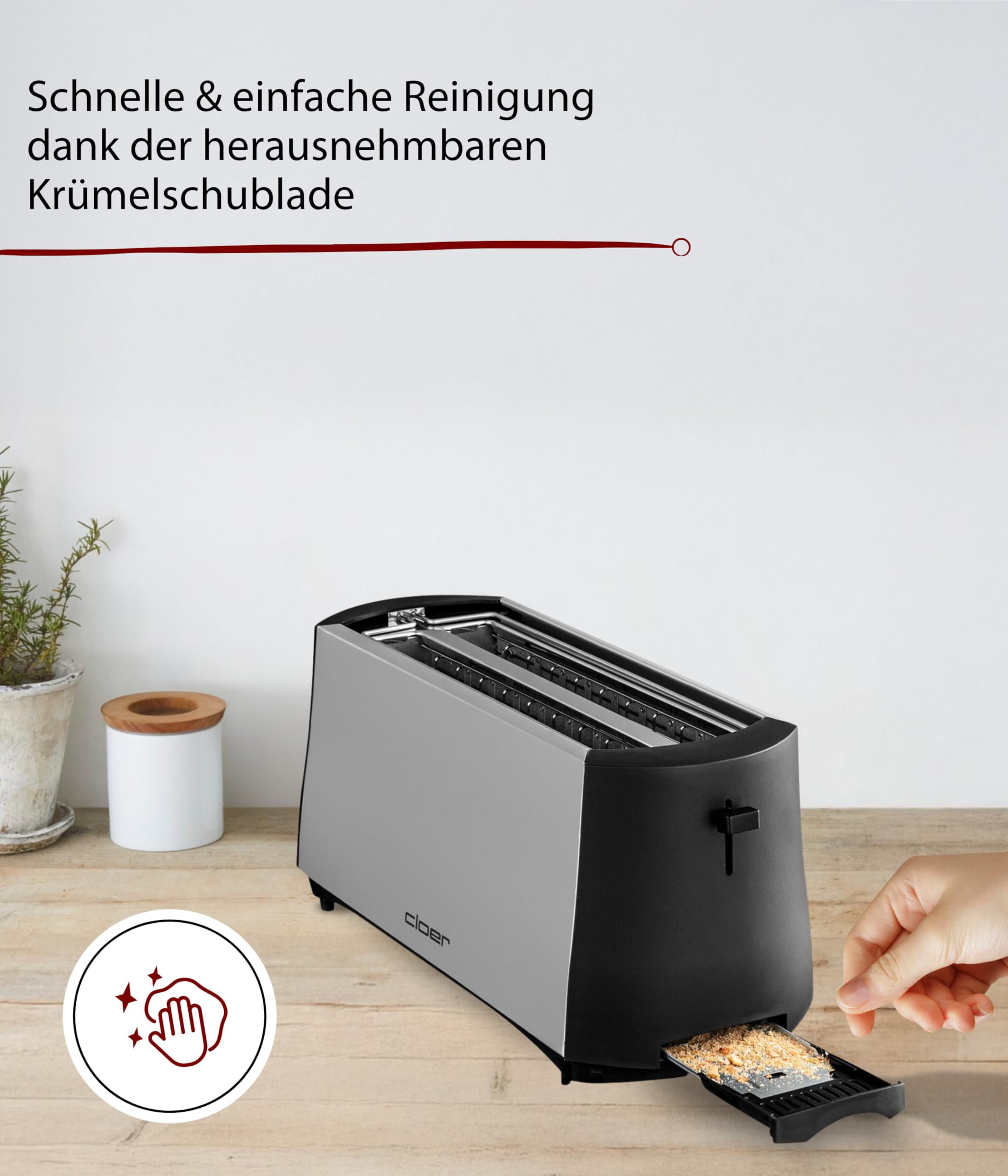 Cloer 3710 Langschlitztoaster für 4 Toastscheiben – Bild 4