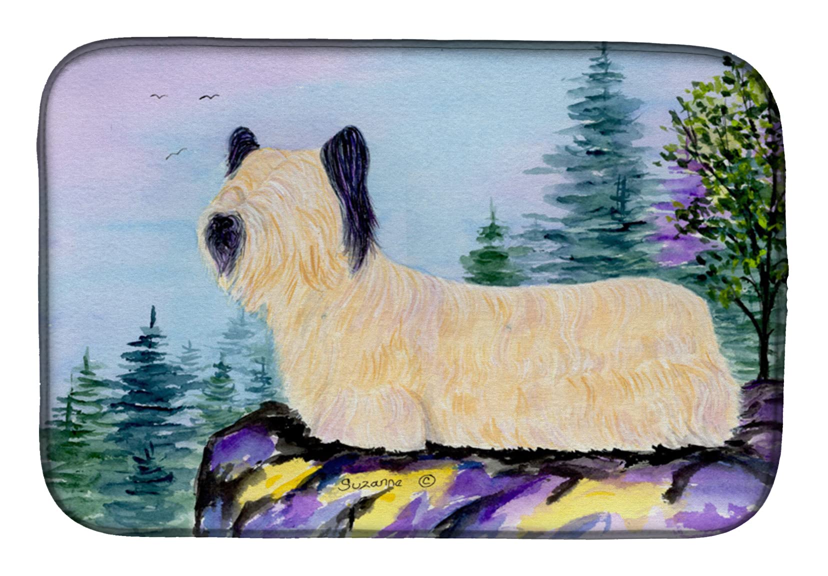 Tapis de séchage Skye Terrier en microfibre absorbante et colorée