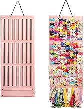 3-Layer Baby Girl Hair Bows Holder, Hair Clips Storage Hanger For Ribbons, Hair Bows Organizer, Baby Hair Clip Storage Display Sturdy Stand, Wall Hanging for Girl Room (Pink, Large)