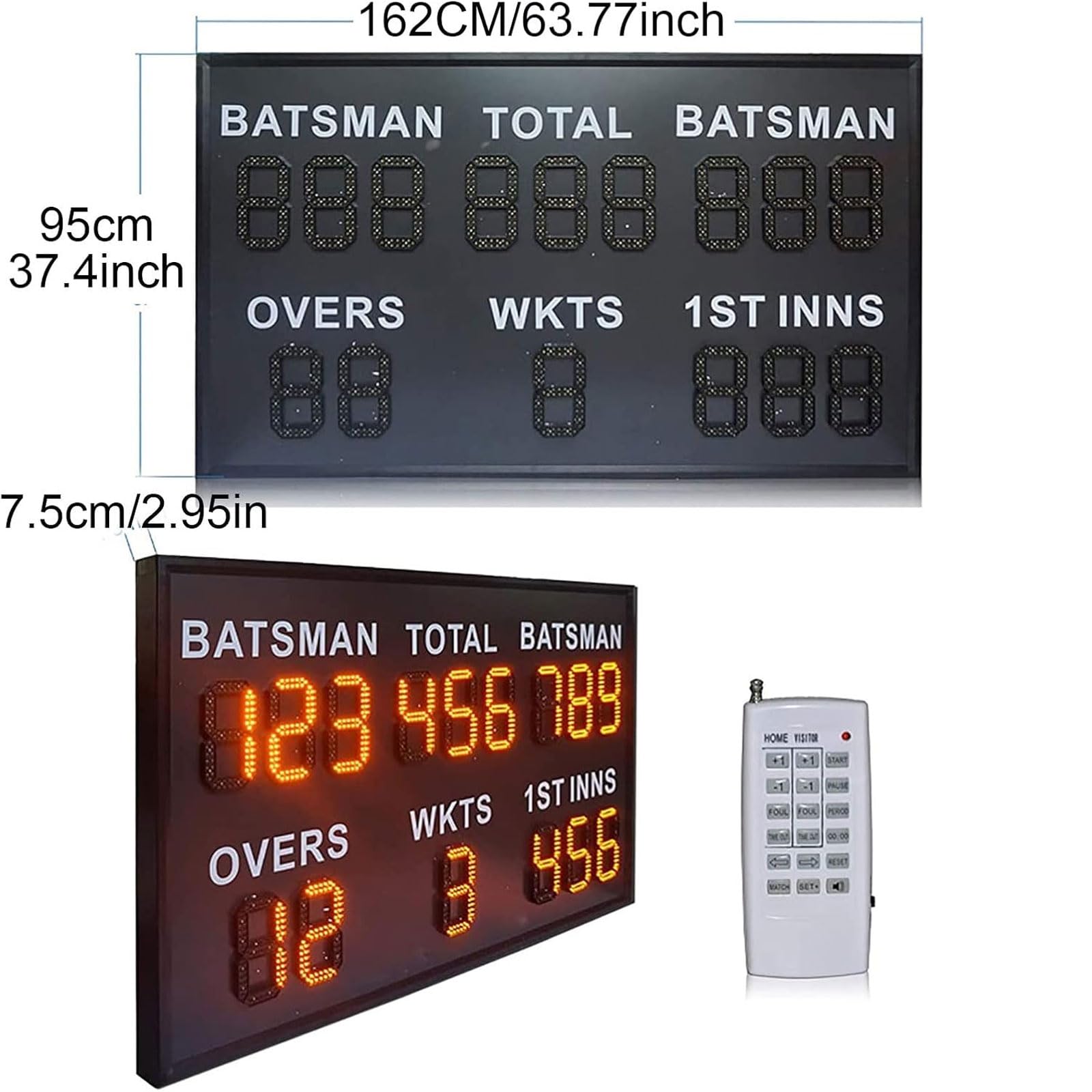 60 W Wyświetlacz Oceny LED Profesjonalny Duży Rozmiar Koszykówka Elektroniczny Marker Do Montażu Na Ścianie Z Pilotem, Do Koszykówki, Tenisa Stołowego, Tenisa, Piłki Nożnej I Badmintona