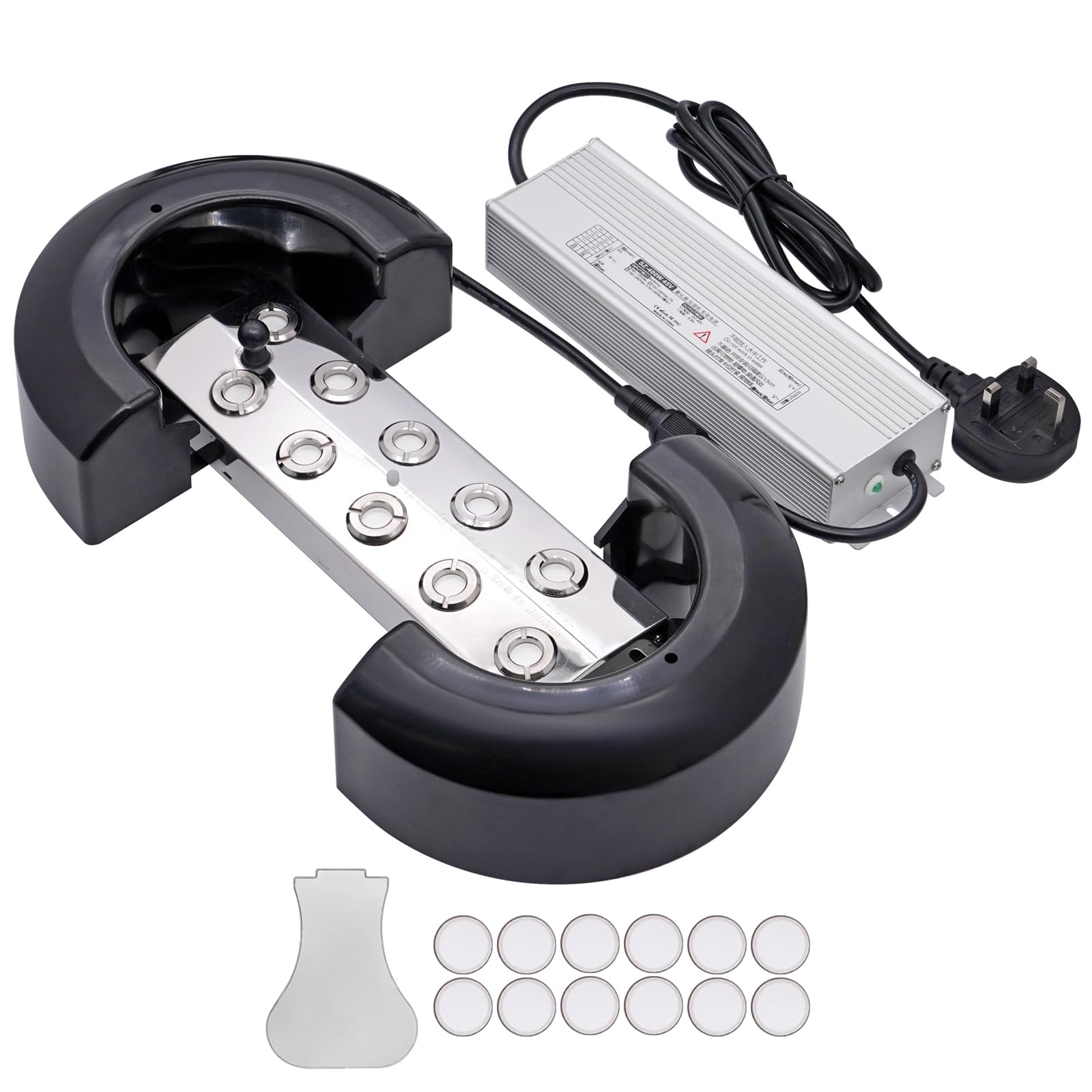 Ultrasonic Mist Maker 10 Head, 7L/H Mist Maker Fogger Ultrasonic Humidifier with Float, 400W Waterproof Power Supply for Pond Greenhouse Rockery Lawn Halloween Decoration