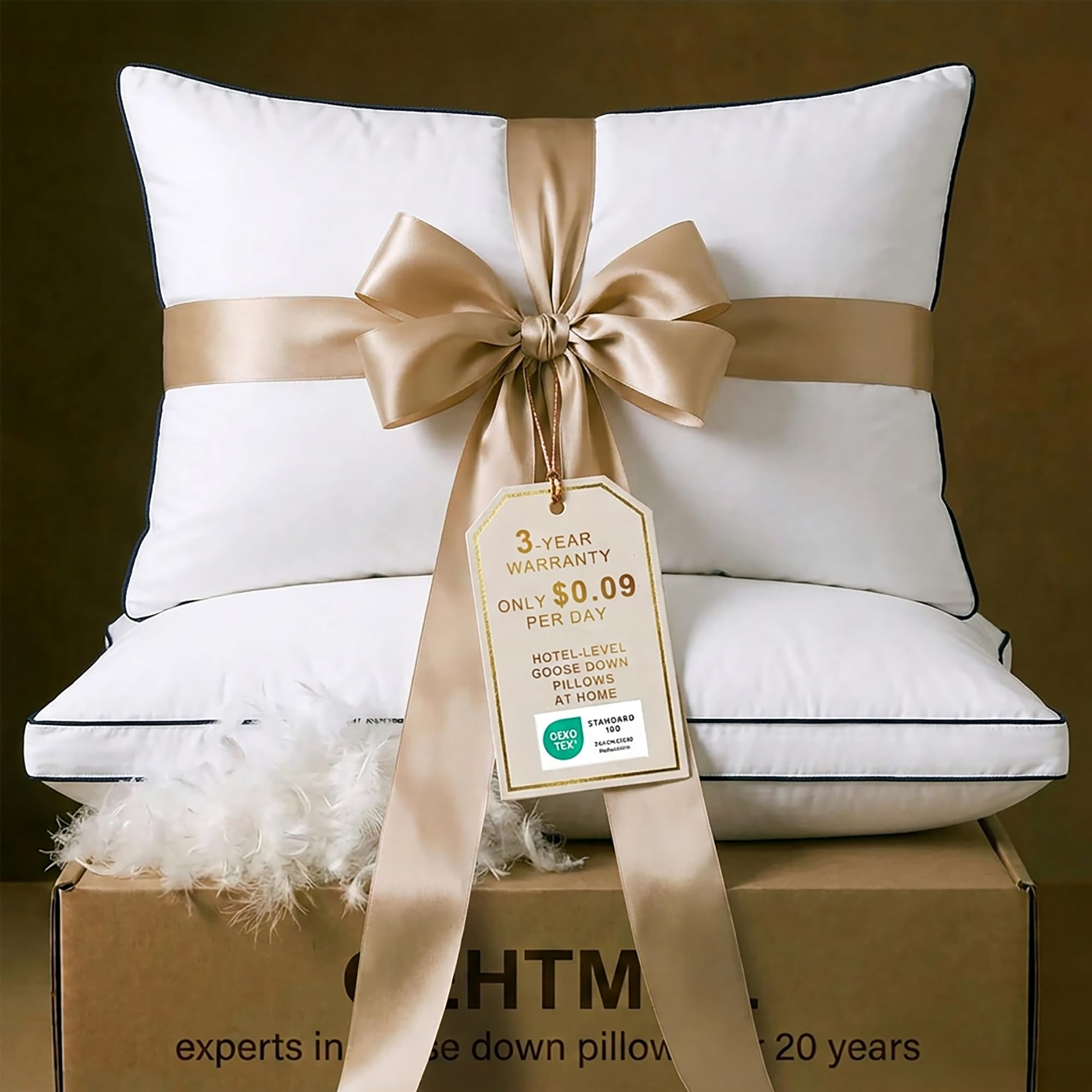 Photo 1 of Gehtmnl Goose Down Bed Pillows - King, Set of 2