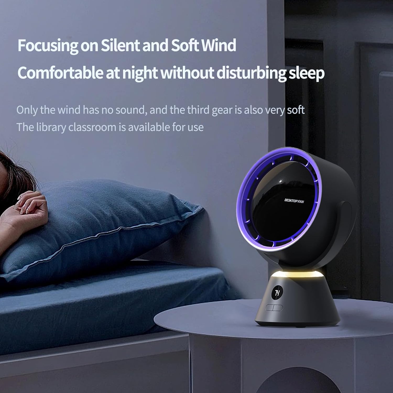 USB Rechargeable Hangings Ceiling Fan Portable 3 Speed Adjustable Automatic Shaking Fan 4000mAh USB Desk Fan USB Desk Fan