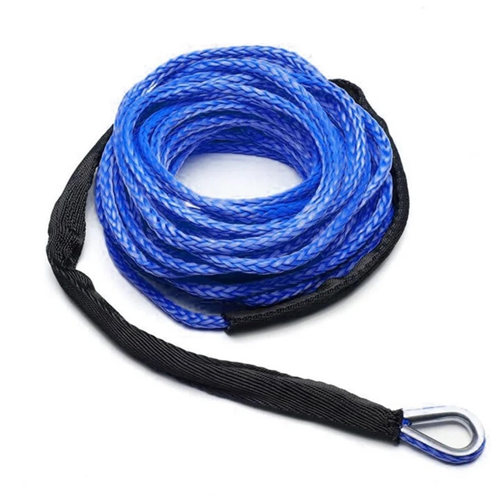 Cinghia di traino per impieghi gravosi Cinghia di traino for impieghi gravosi, fune sintetica for verricello, cavo con guaina, corda for fune di traino, fune di traino(Blue)