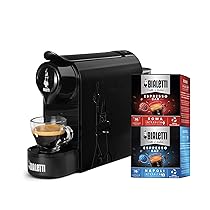 Bialetti Gioia, Macchina Caffè Espresso Incluse 32 Capsule, Funziona esclusivamente con Capsule, Nero
