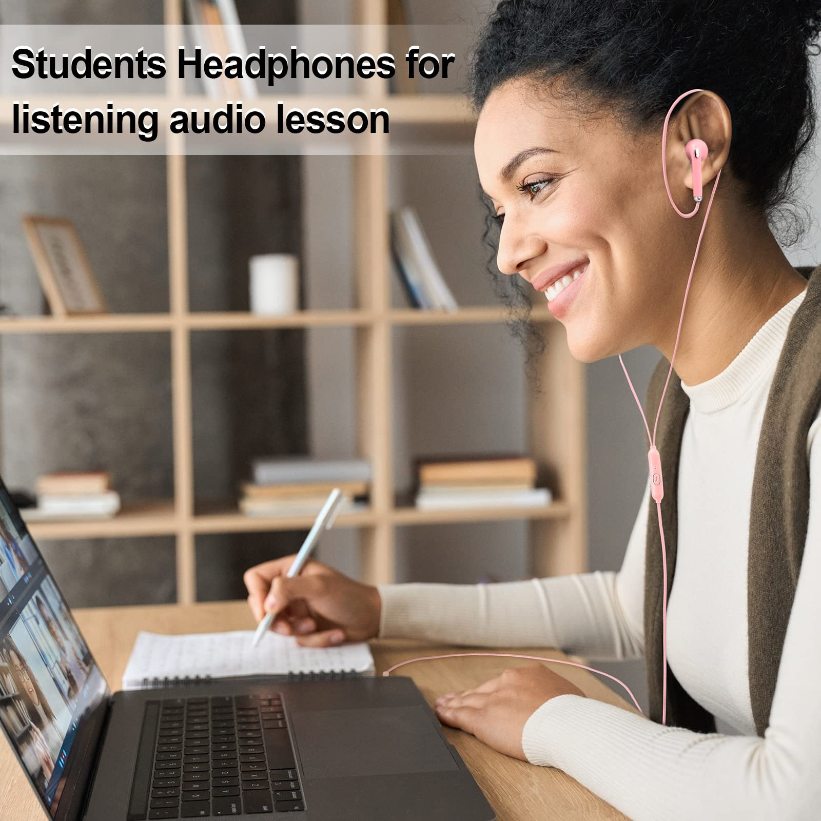 Confezione da 50 auricolari con microfono, colori assortiti, per studenti, con cavo, con spina da 3,5 mm, per bambini, adulti, scuola, biblioteca, museo, viaggi, aereo, tablet (romanzo)