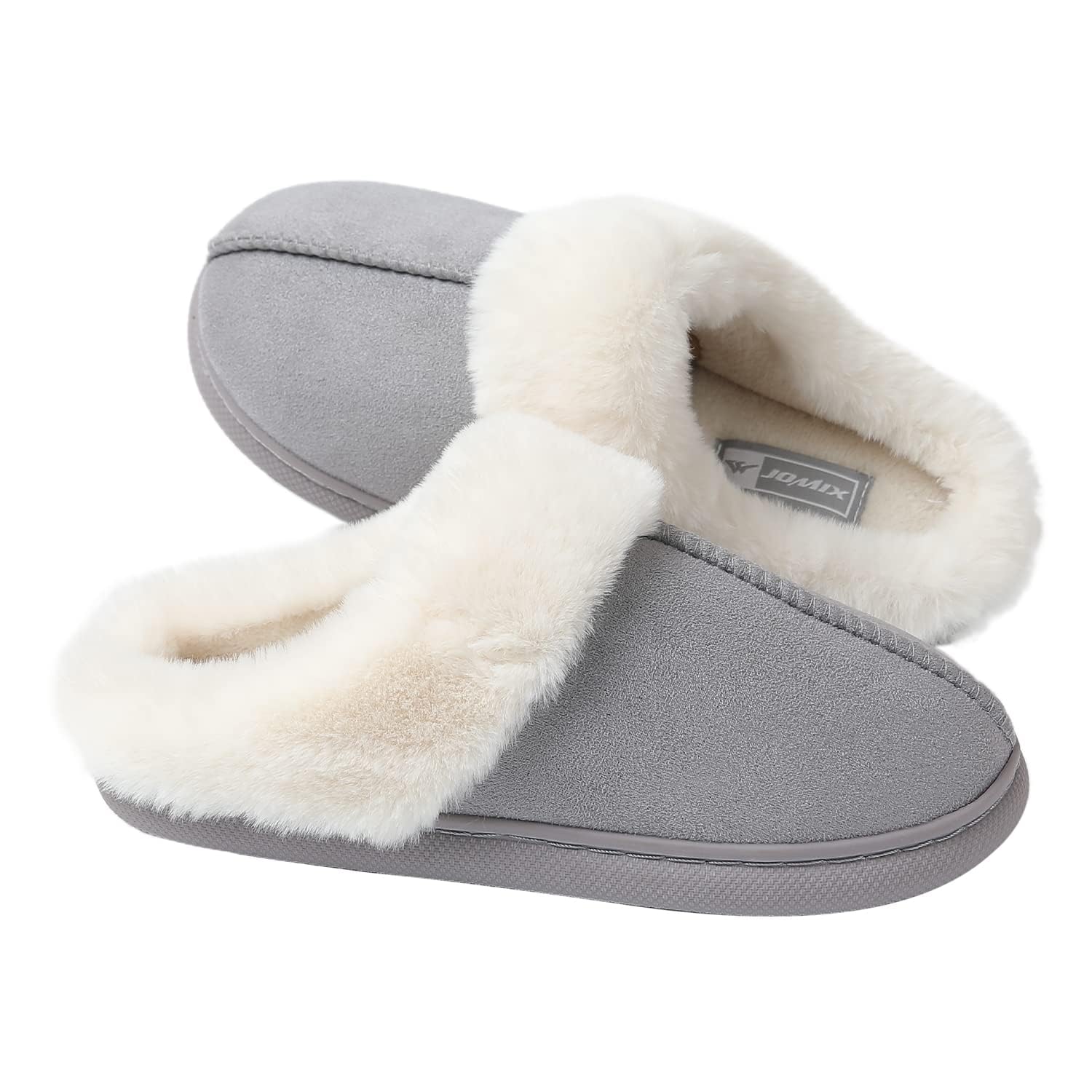 JOMIX Pantofole Donna Invernali Comode Ciabatte Pelose Calde Morbide Scamosciata