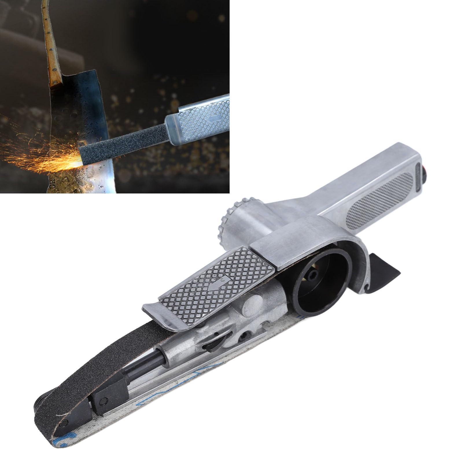 Leapiture 20MM Air Belt Sander Air Belt Grinder 1/4in Air Intake 16000RPM Pneumatic Sanding Machine Reliable for Plastic Metal Leather Wood