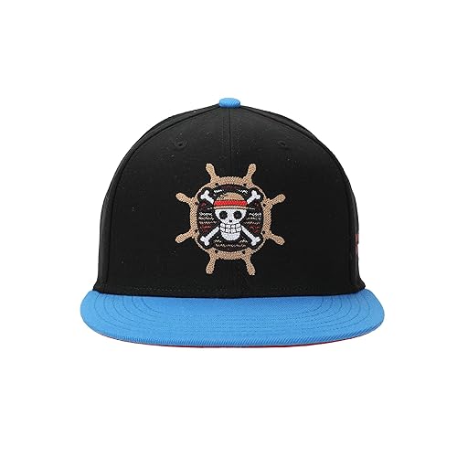 One Piece Live Action Straw Hat Pirates Compass Adult Black Snapback Hat