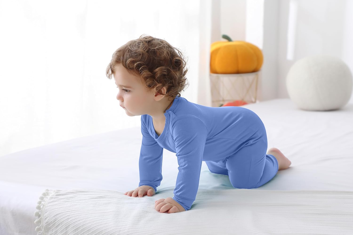 GUISBY Rayon Baby Pajamas, Long Sleeve with Snap Closure Pajamas Sleepers - Image 2