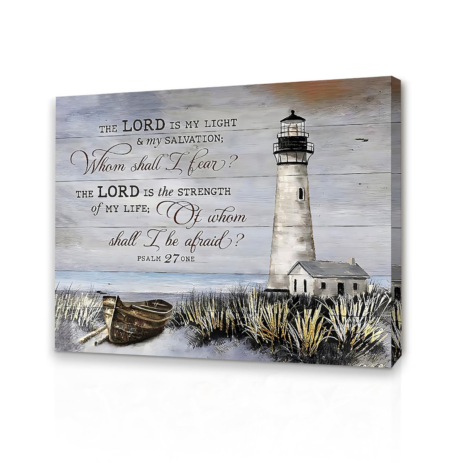 Qiukoo Wall Art with Frame, Lighthouse Ornaments Coastal Canvas Prints and Posters for Bedroom Decor Living Room